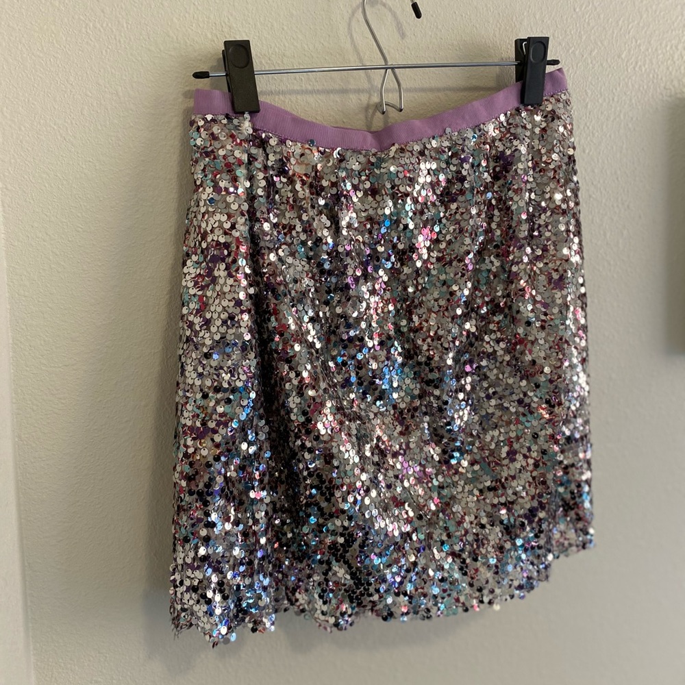J. crew purple sequin skirt